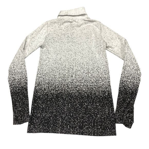 Athleta Flurry Blizzard Gradient Turtleneck Shirt Womens Ribbed Top Size Medium - Picture 2 of 14